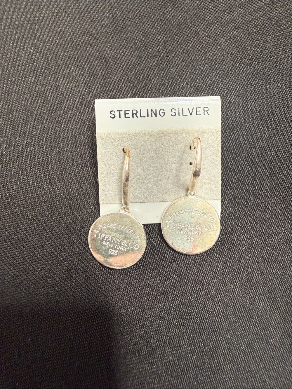 Source Unknown Sterling Silver Round Drop Earrings - Silver